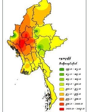 မုတ်သုံလေ အားကောင်းလာတဲ့အတွက် မြန်မာနိုင်ငံ တောင်ပိုင်းစွန်းနဲ့ မြောက်ပိုင်းစွန်းတွေမှာ မိုးပိုလာနိုင်