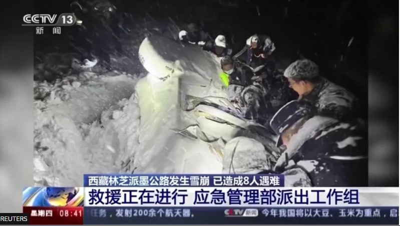 တရုတ်နိုင်ငံ တိဗက်ဒေသရှိ အဝေးပြေးလမ်းပေါ်မှာ ဆီးနှင်းပြိုကျမှု လူ ၂၉ ဦးသေဆုံး