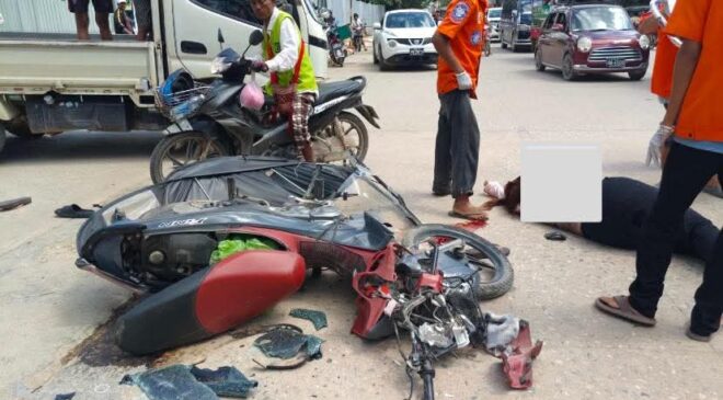 တာချီလိတ်မှာ ကားဝင်တိုက်လို့ သားအမိနှစ်ယောက်သေပြီး လေးယောက်ဒဏ်ရာရ