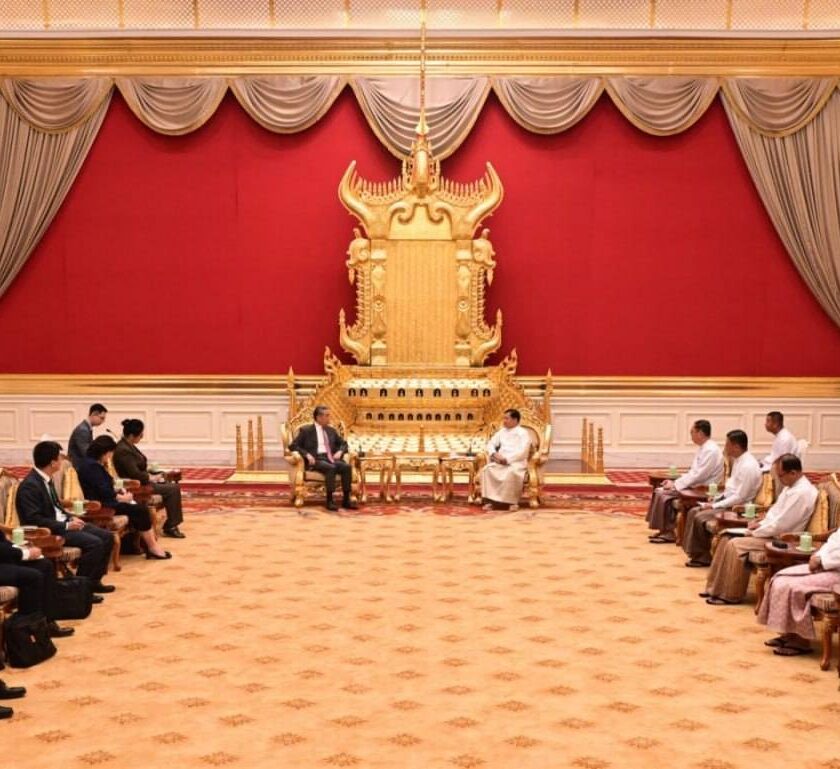 ပြည်ထောင်စုသမ္မတမြန်မာနိုင်ငံတော်၊ နိုင်ငံတော်သမ္မတ ဦးမင်းအောင်လှိုင် တရုတ်ကွန်မြူနစ်ပါတီဗဟိုကော်မတီ၊ နိုင်ငံရေးရာဗျူရိုအဖွဲ့ဝင်နှင့် နိုင်ငံခြားရေးဝန်ကြီး H.E. Mr. Wang Yi ဦးဆောင်သောကိုယ်စားလှယ်အဖွဲ့အား လက်ခံတွေ့ဆုံ