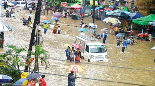 မြန်မာနိုင်ငံမြောက်ပိုင်းမှာ မိုးရွာသွန်းမှုများပြီး မြစ်ရေတွေ မြင့်တက်လာနိုင်