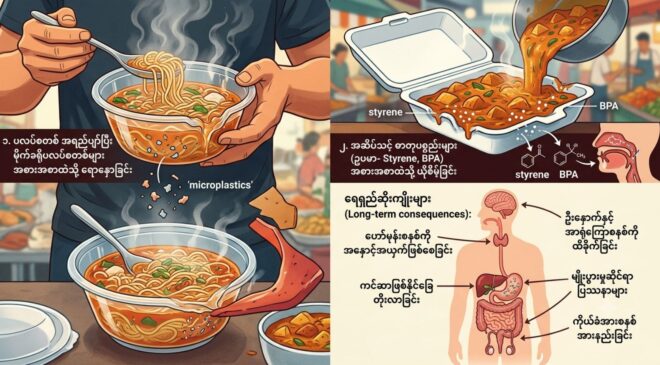 ပလပ်စတစ်အိတ်နှင့် ပူသောစားစရာများ