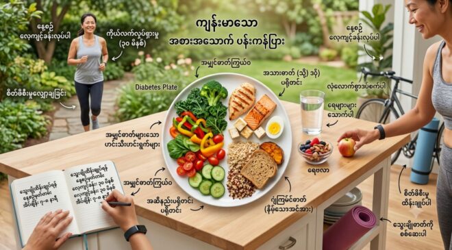 သွေးချိုဓာတ်ကို သဘာဝကျကျ ထိန်းချုပ်နိုင်မည့် နေထိုင်စားသောက်မှုပုံစံ